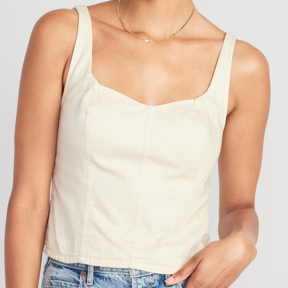 🆕 Old Navy Fitted Cropped Corset Cami Top (NWT)